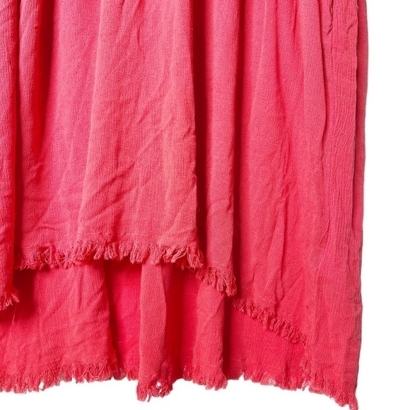 UMGEE NWT Boho V Neck Frayed Hem Dress Size Medium in Coral - Picture 9 of 13